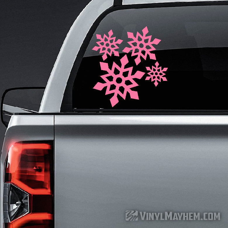 Snowflake angular vinyl sticker sheet set