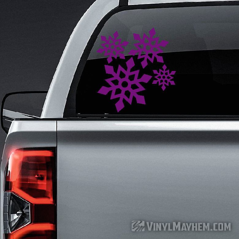 Snowflake angular vinyl sticker sheet set