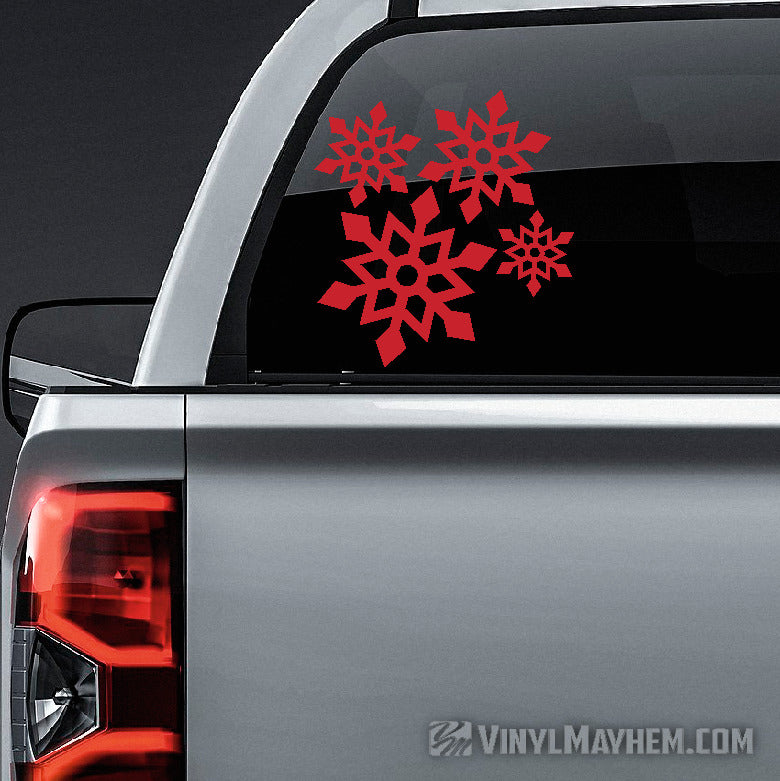 Snowflake angular vinyl sticker sheet set