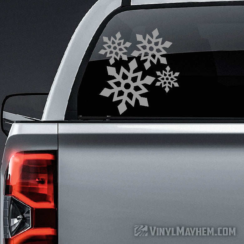 Snowflake angular vinyl sticker sheet set