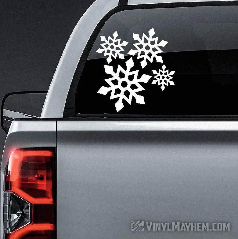 Snowflake angular vinyl sticker sheet set