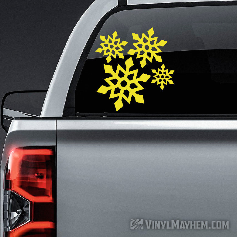 Snowflake angular vinyl sticker sheet set