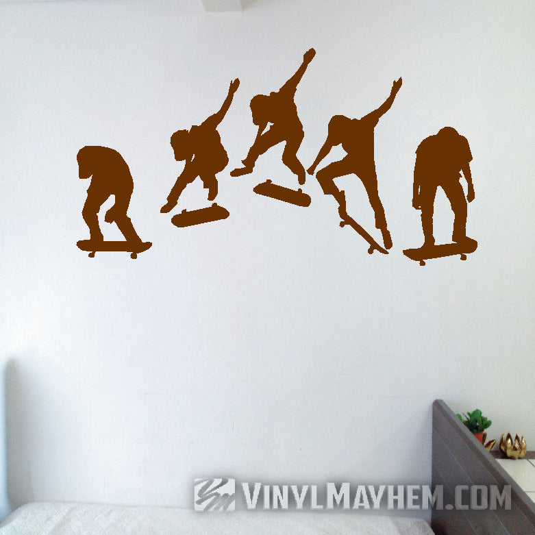 Skateboard kick flip sequence silhouette vinyl sticker