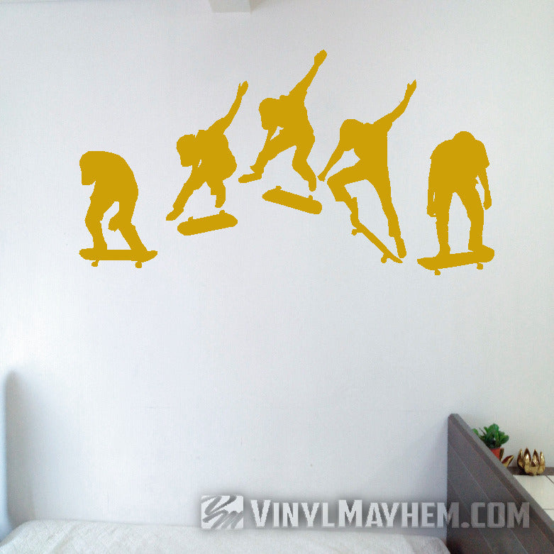 Skateboard kick flip sequence silhouette vinyl sticker
