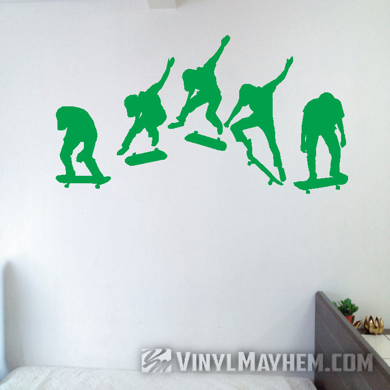Skateboard kick flip sequence silhouette vinyl sticker