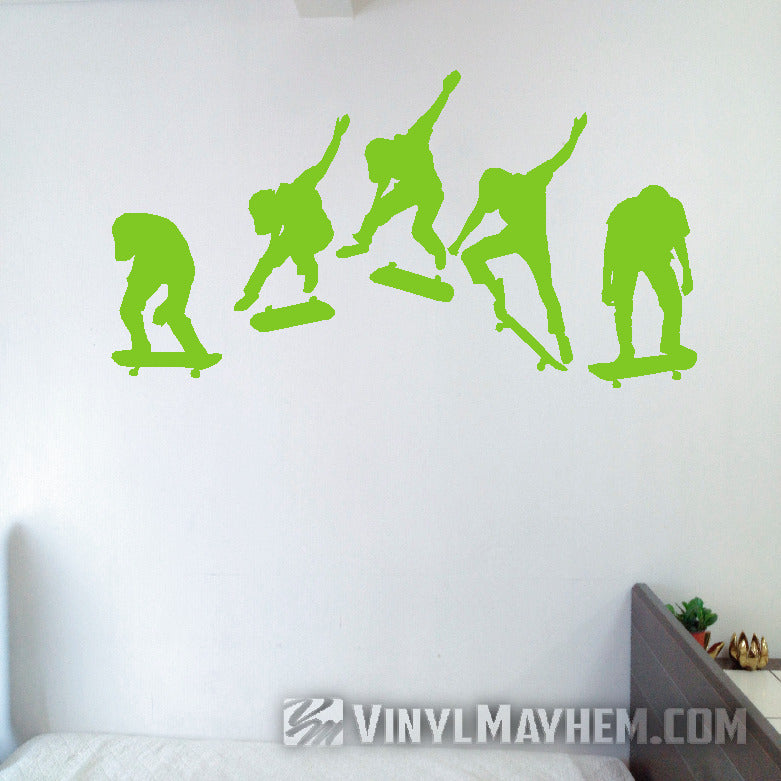 Skateboard kick flip sequence silhouette vinyl sticker
