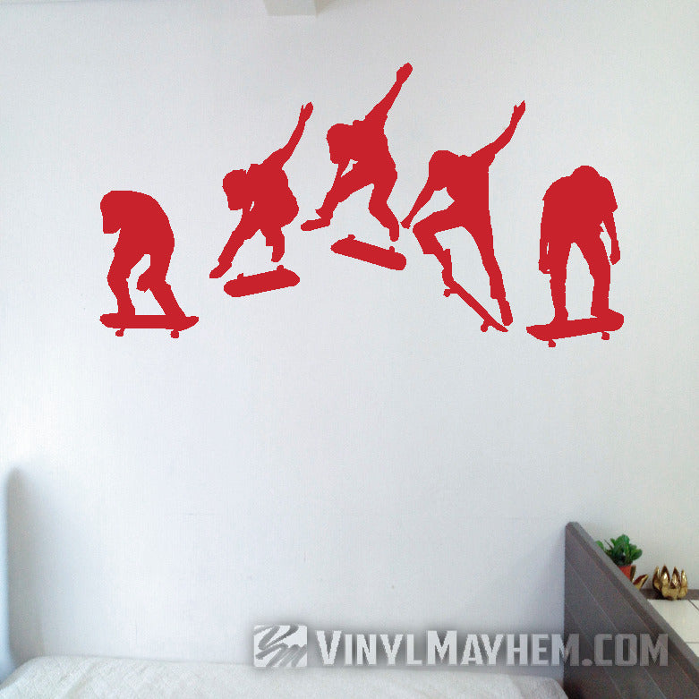 Skateboard kick flip sequence silhouette vinyl sticker