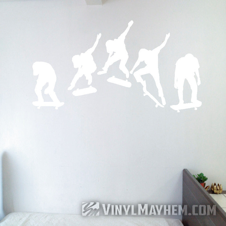 Skateboard kick flip sequence silhouette vinyl sticker