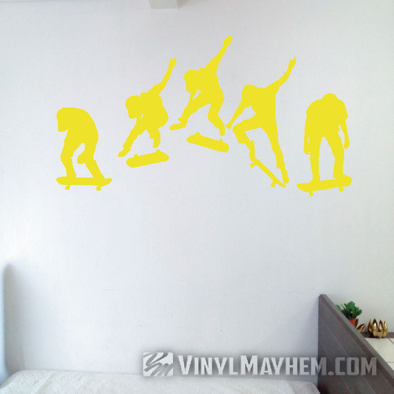 Skateboard kick flip sequence silhouette vinyl sticker