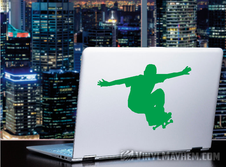 Skateboard kid grinding silhouette vinyl sticker