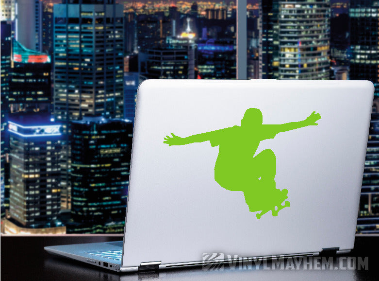 Skateboard kid grinding silhouette vinyl sticker