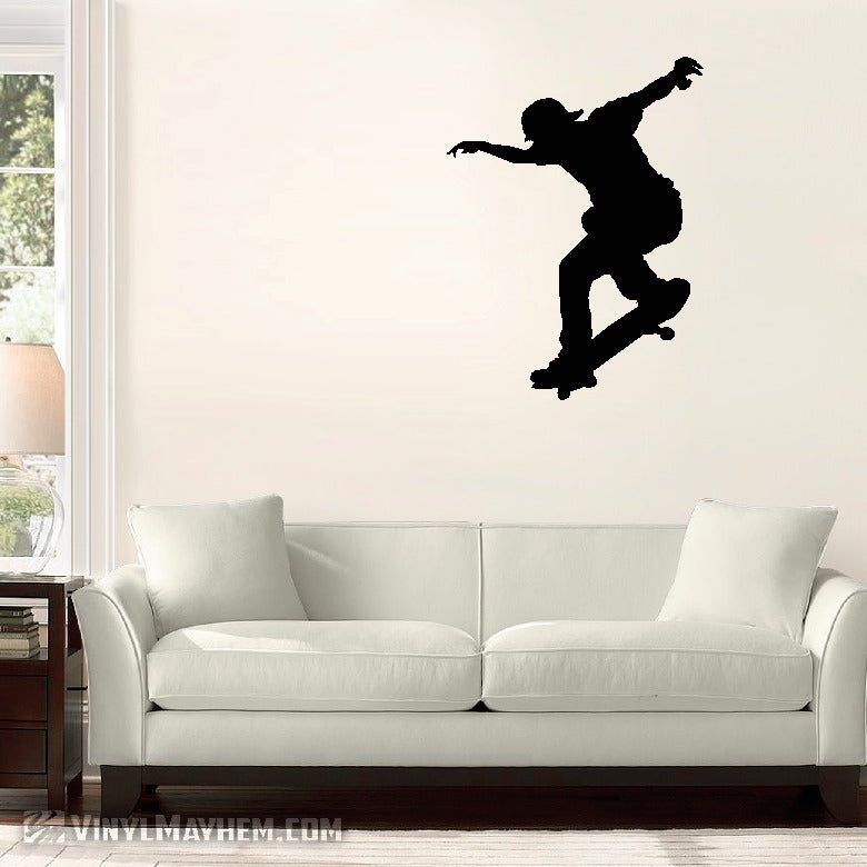 Skateboarding Young Skater Silhouette vinyl sticker