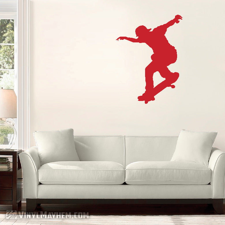 Skateboarding Young Skater Silhouette vinyl sticker