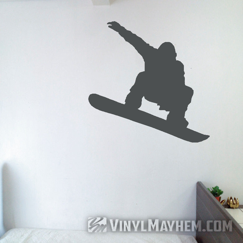 Snowboarder in air silhouette snowboarding vinyl sticker
