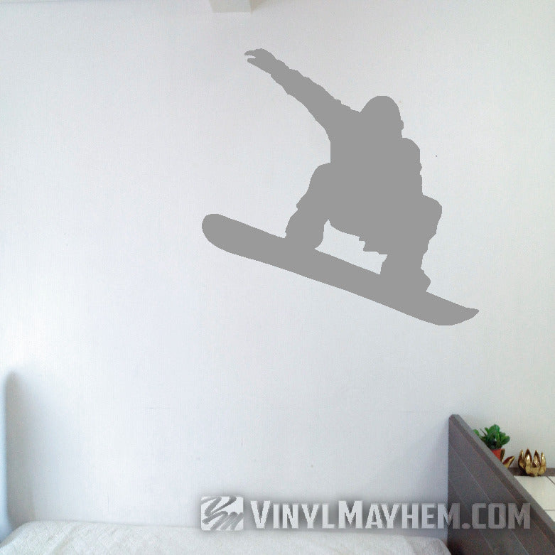 Snowboarder in air silhouette snowboarding vinyl sticker