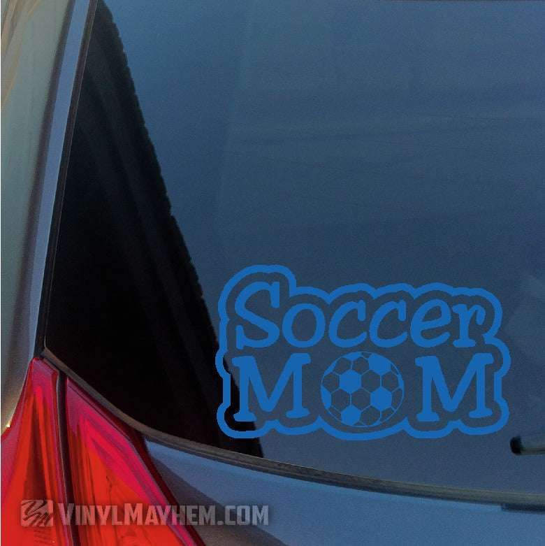 Soccer Mom text outlined vinyl sticker