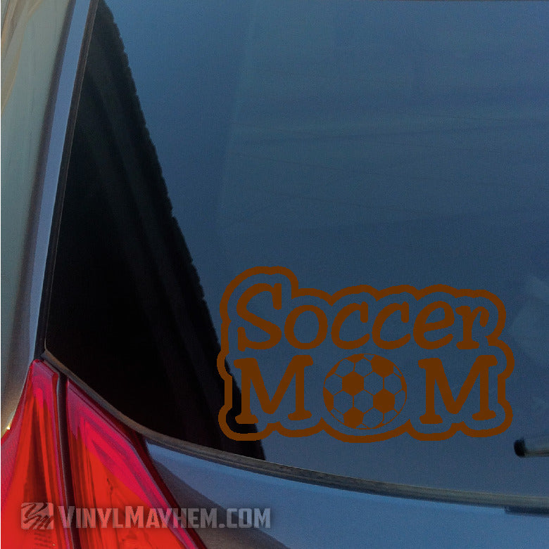 Soccer Mom text outlined vinyl sticker