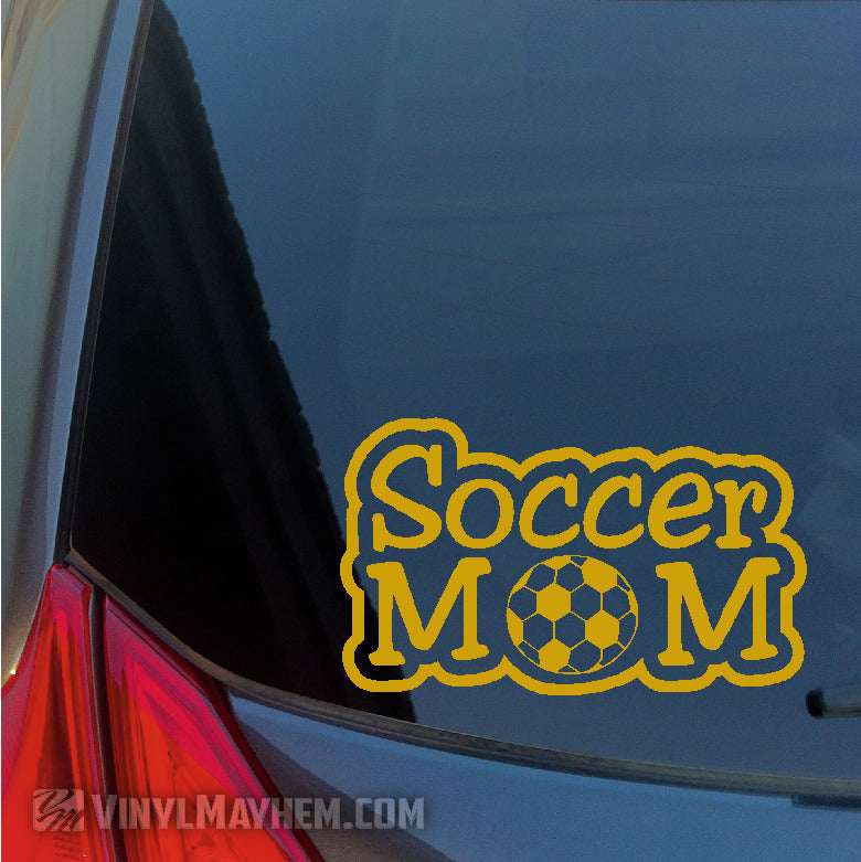 Soccer Mom text outlined vinyl sticker