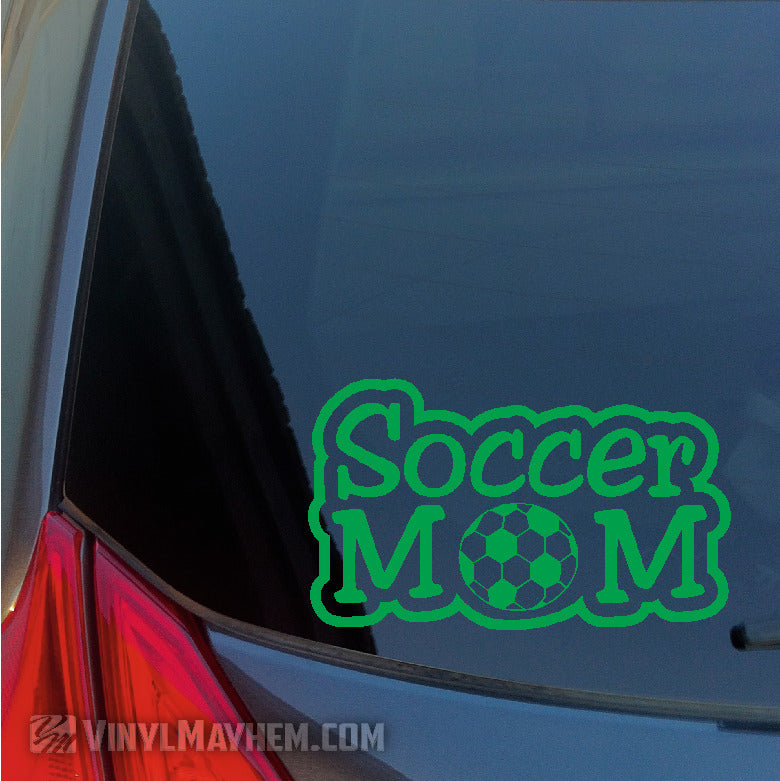 Soccer Mom text outlined vinyl sticker