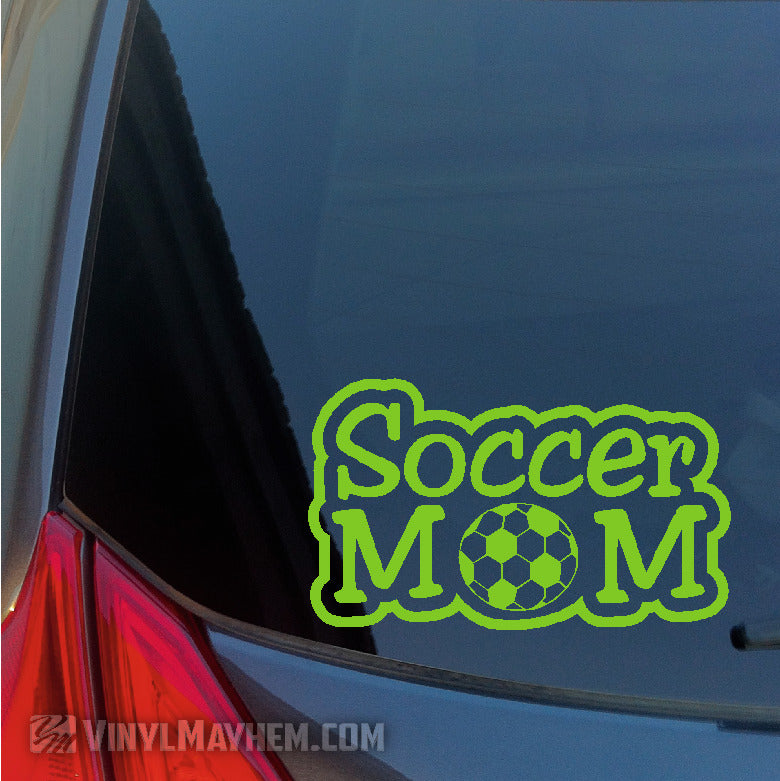 Soccer Mom text outlined vinyl sticker