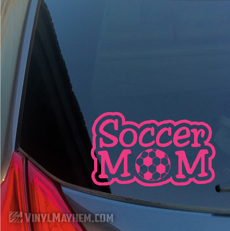 Soccer Mom text outlined vinyl sticker