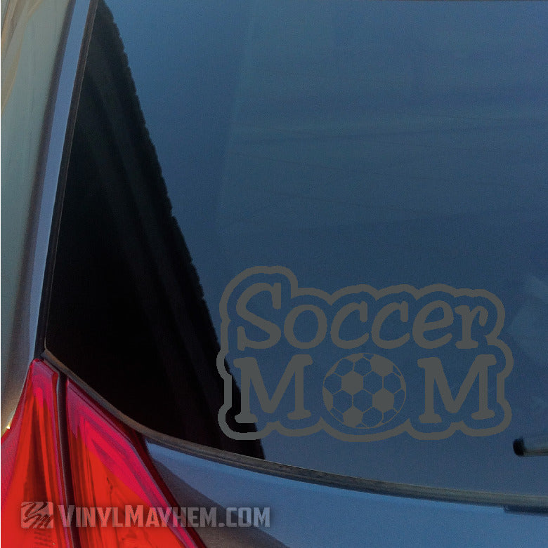 Soccer Mom text outlined vinyl sticker