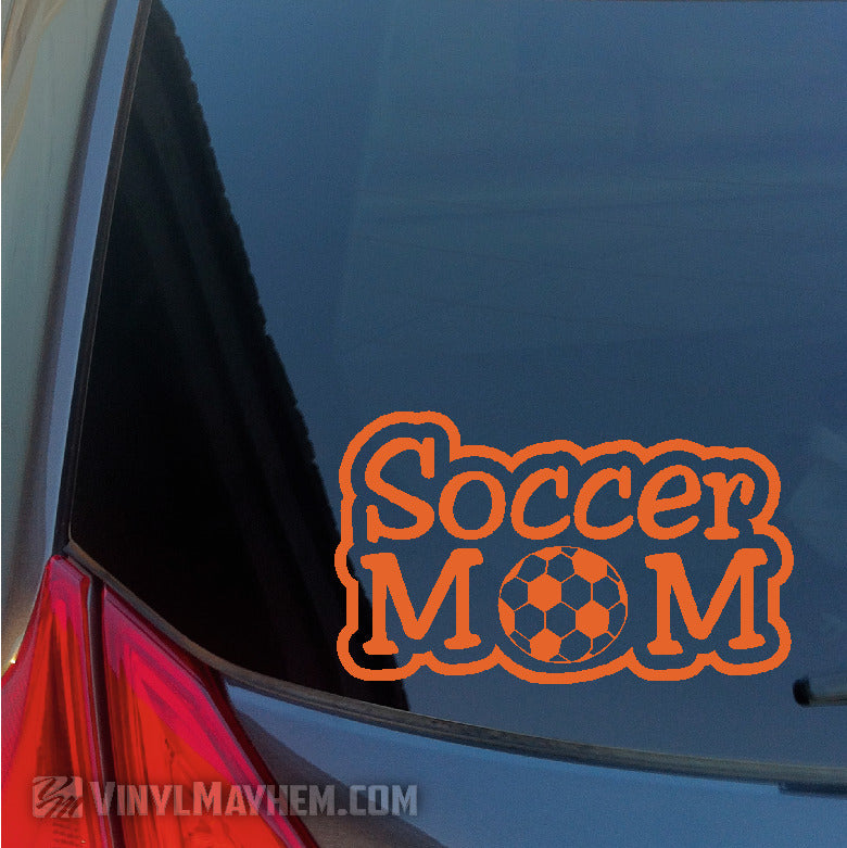 Soccer Mom text outlined vinyl sticker