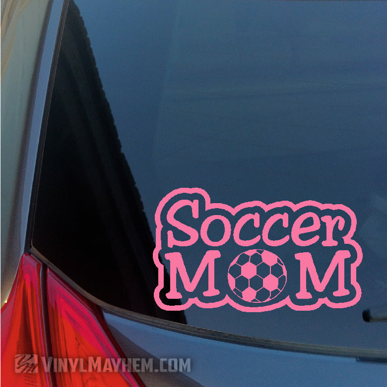 Soccer Mom text outlined vinyl sticker
