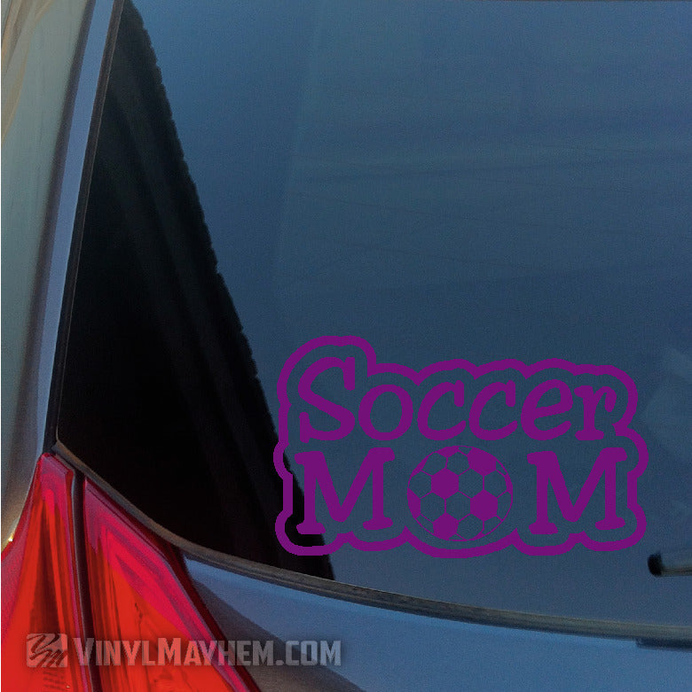 Soccer Mom text outlined vinyl sticker