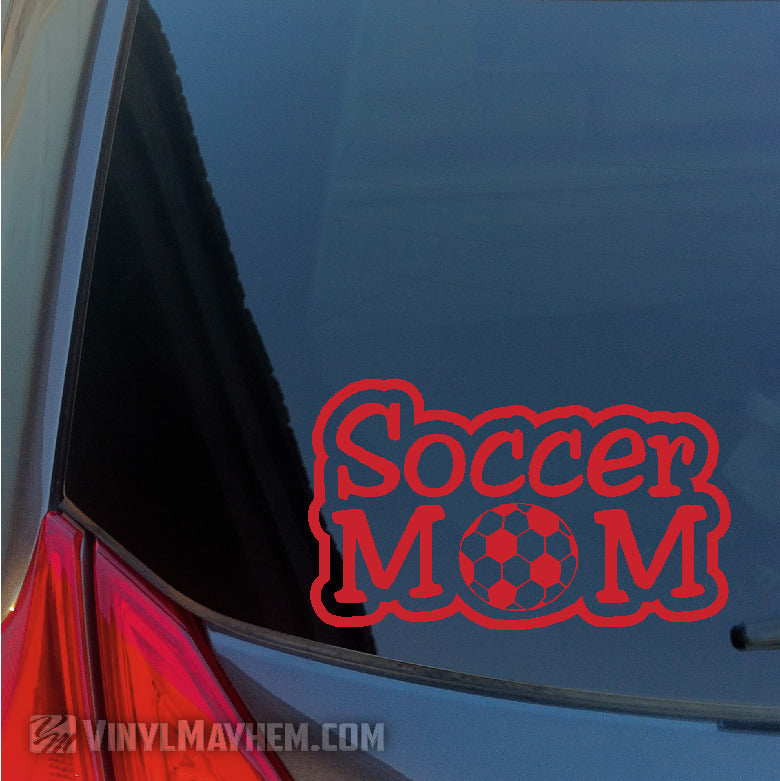 Soccer Mom text outlined vinyl sticker