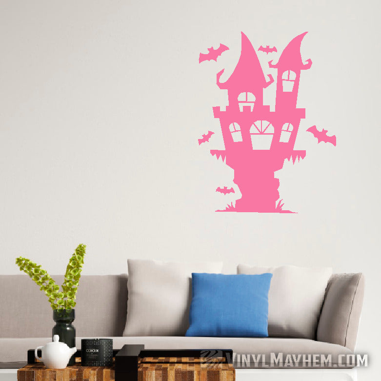 Halloween Haunted House with bats vinyl sticker