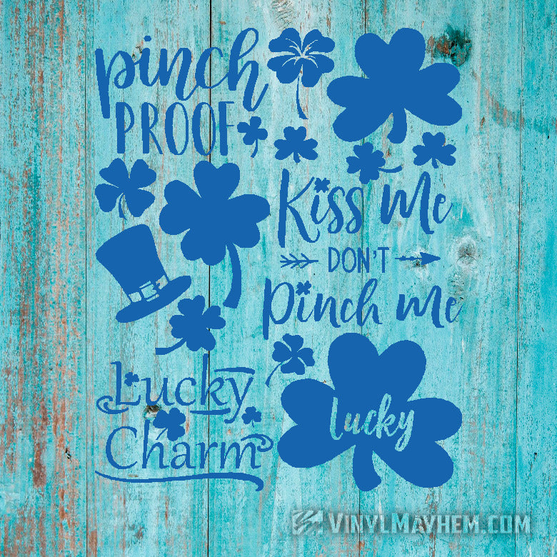 St.Patrick&#39;s Day Irish four leaf clover shamrock vinyl sticker sheet set