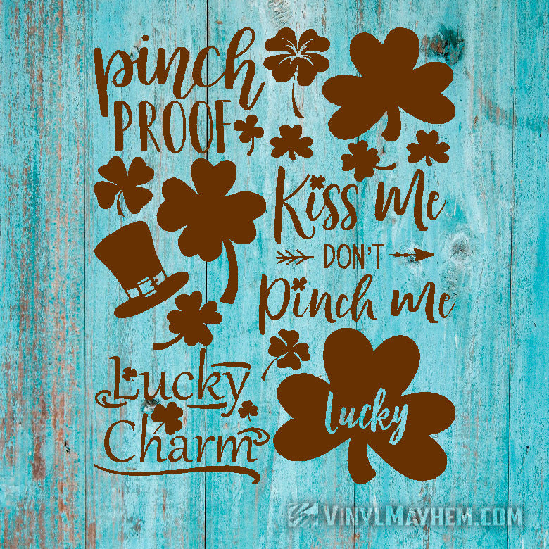 St.Patrick&#39;s Day Irish four leaf clover shamrock vinyl sticker sheet set