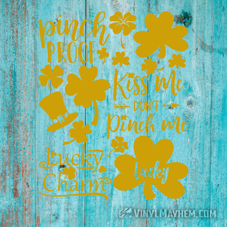 St.Patrick&#39;s Day Irish four leaf clover shamrock vinyl sticker sheet set