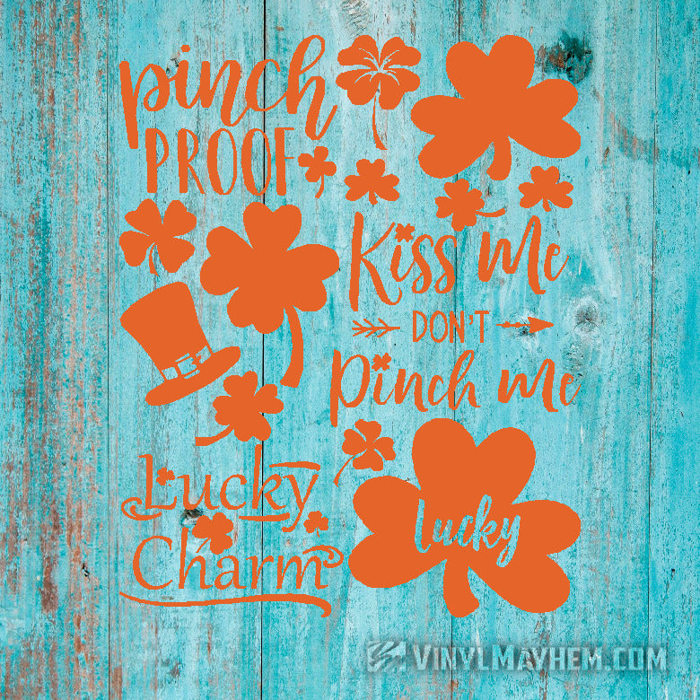 St.Patrick&#39;s Day Irish four leaf clover shamrock vinyl sticker sheet set
