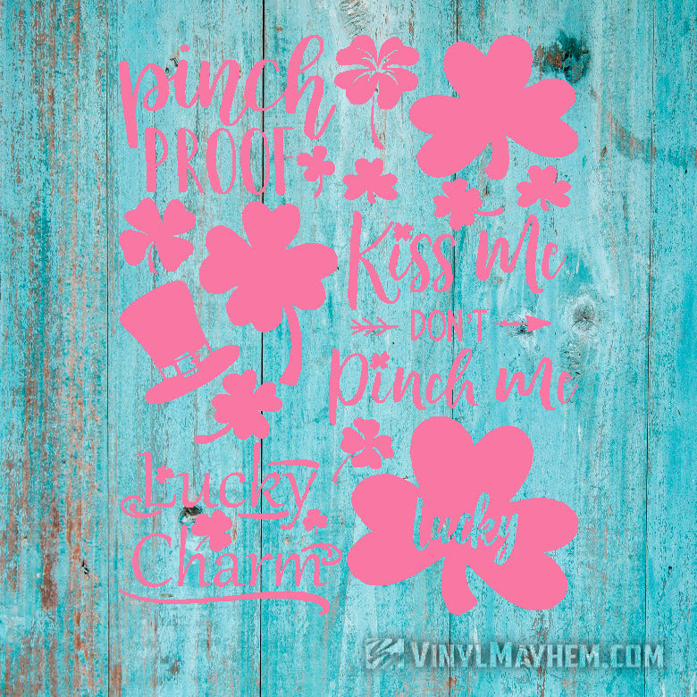 St.Patrick&#39;s Day Irish four leaf clover shamrock vinyl sticker sheet set