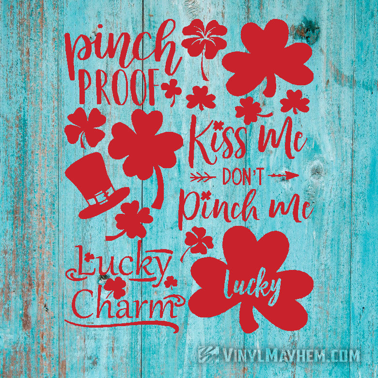 St.Patrick&#39;s Day Irish four leaf clover shamrock vinyl sticker sheet set