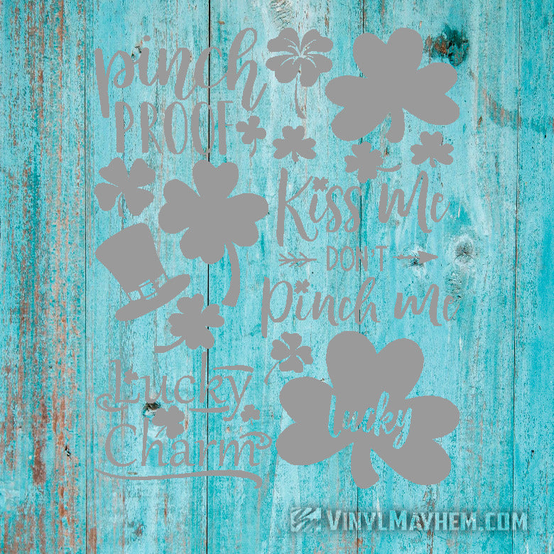 St.Patrick&#39;s Day Irish four leaf clover shamrock vinyl sticker sheet set
