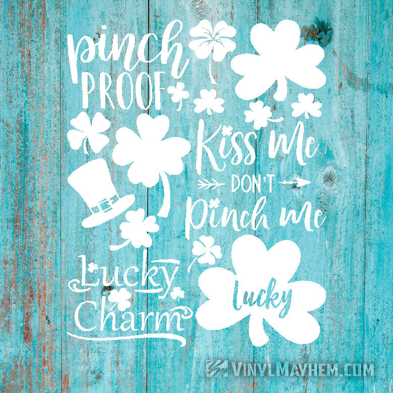 St.Patrick&#39;s Day Irish four leaf clover shamrock vinyl sticker sheet set
