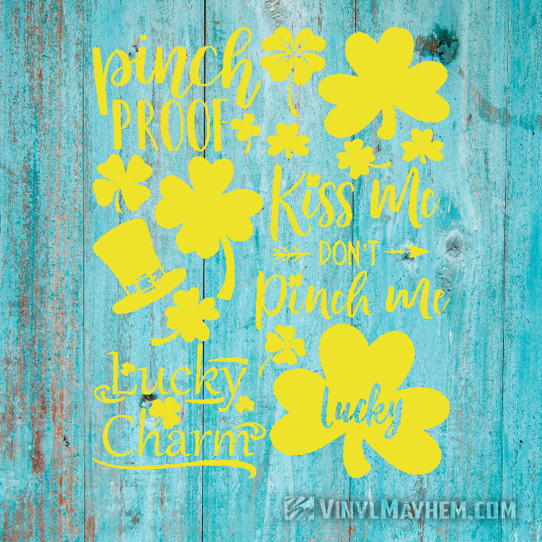 St.Patrick&#39;s Day Irish four leaf clover shamrock vinyl sticker sheet set