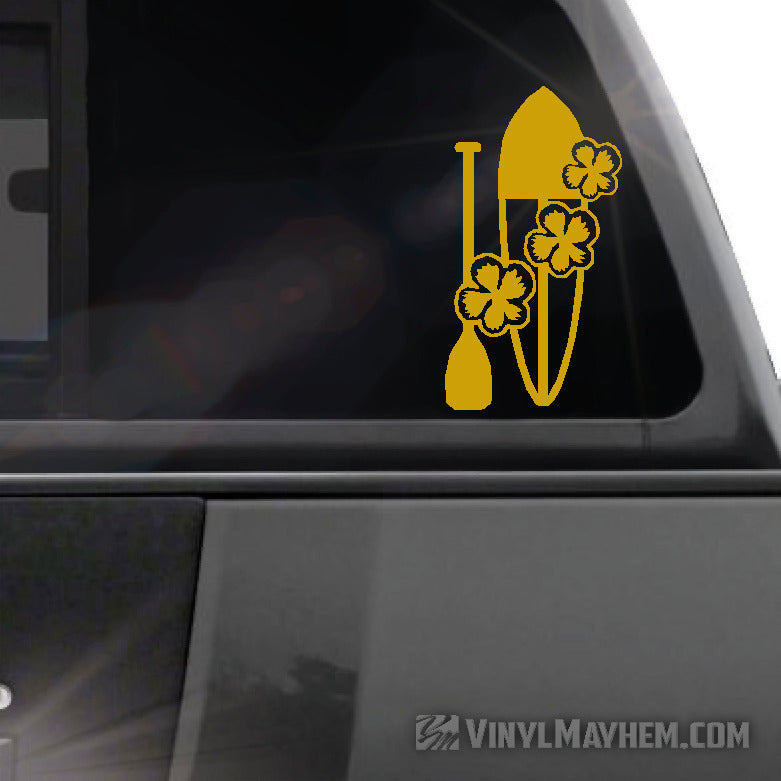 Stand up paddleboard with hibiscus flowers vinyl sticker
