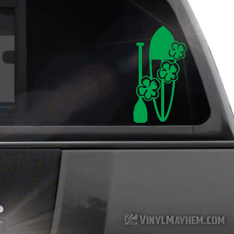 Stand up paddleboard with hibiscus flowers vinyl sticker