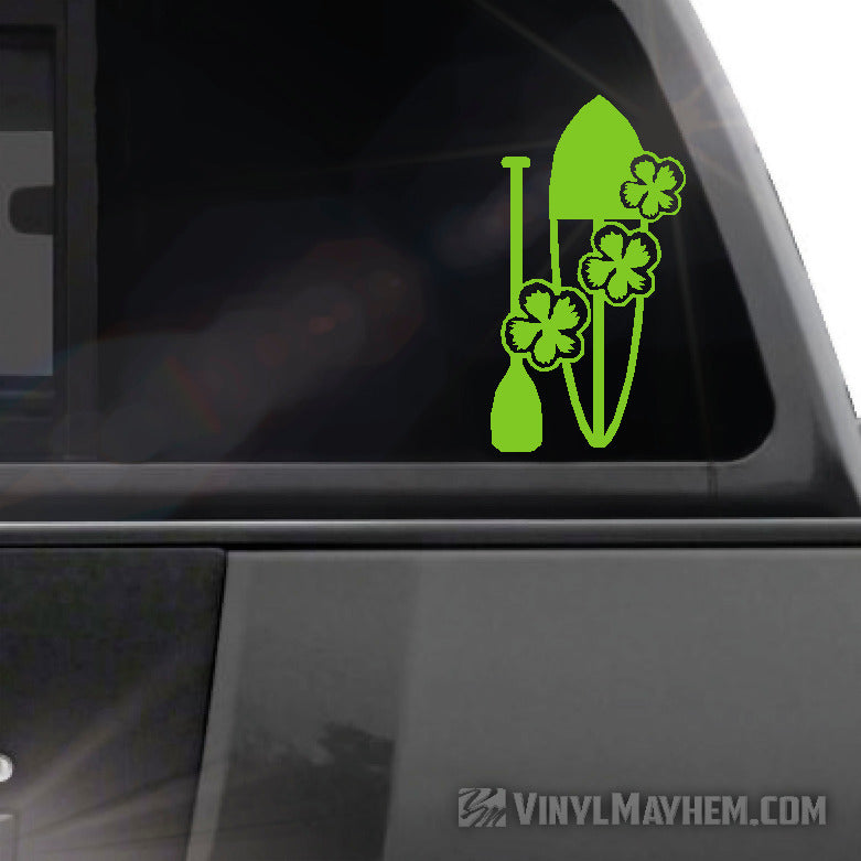 Stand up paddleboard with hibiscus flowers vinyl sticker