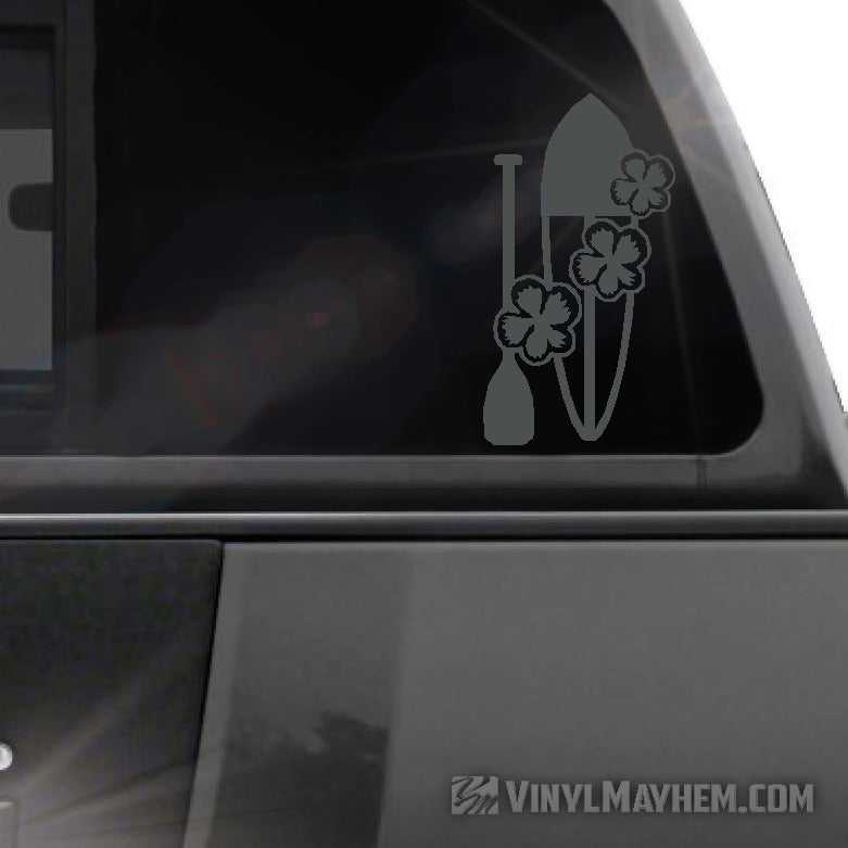 Stand up paddleboard with hibiscus flowers vinyl sticker