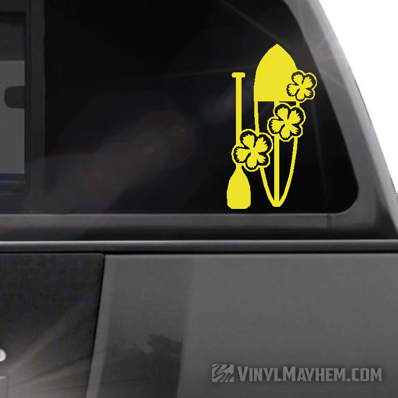 Stand up paddleboard with hibiscus flowers vinyl sticker