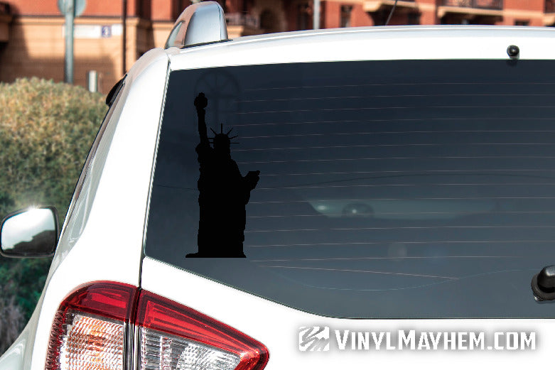 Statue of Liberty silhouette facing forward vinyl sticker