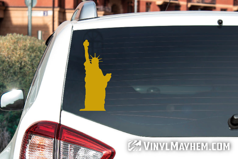 Statue of Liberty silhouette facing forward vinyl sticker