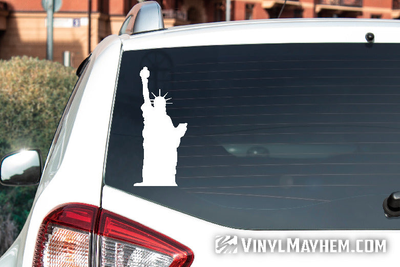 Statue of Liberty silhouette facing forward vinyl sticker