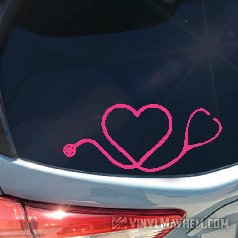 Stethoscope heart vinyl sticker nurse doctor EMT