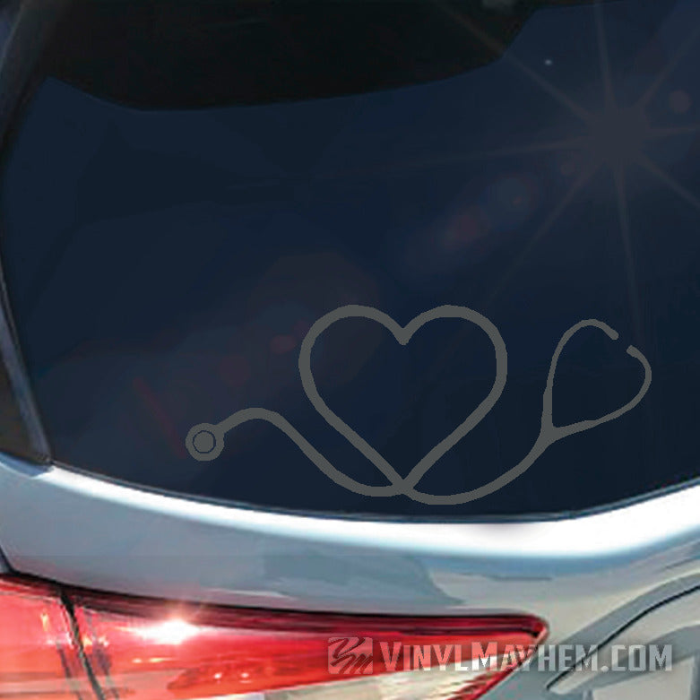 Stethoscope heart vinyl sticker nurse doctor EMT